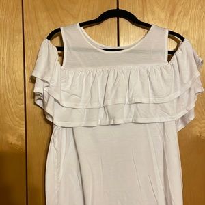 ANA tank with off the shoulder ruffles